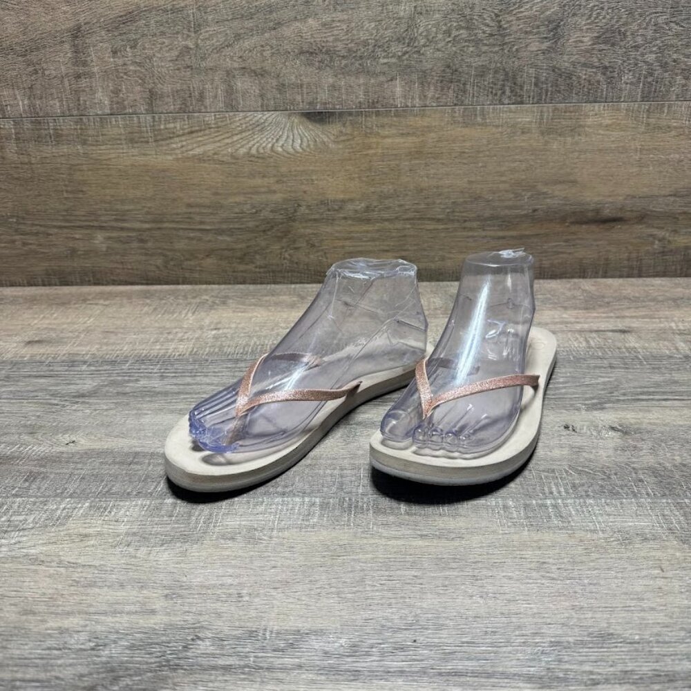 Reef Rose Gold Glitter Thong Sandals Women's Size 8